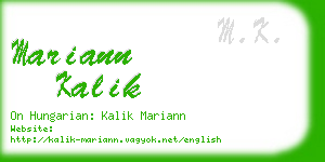 mariann kalik business card